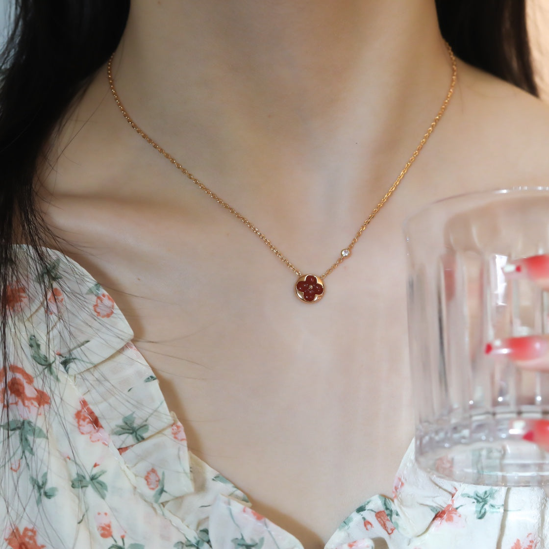 [Bijoux Regalia] COLLIER PENDENTIF SOLEIL EN OR ROSE 1 DIAMANT