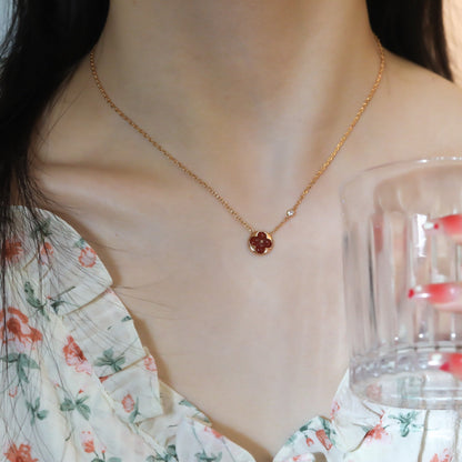 [Bijoux Regalia] COLLIER PENDENTIF SOLEIL EN OR ROSE 1 DIAMANT