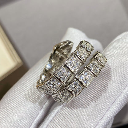 [Joyas Regalia] ANILLO DOBLE SERPENTI PLATA CON PAVÉ DE DIAMANTES