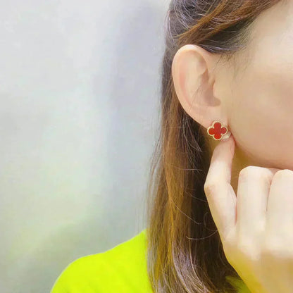 [Bijoux Regalia] BOUCLES D'OREILLES CLOVER MOYENNES 1 MOTIF CORNALINE