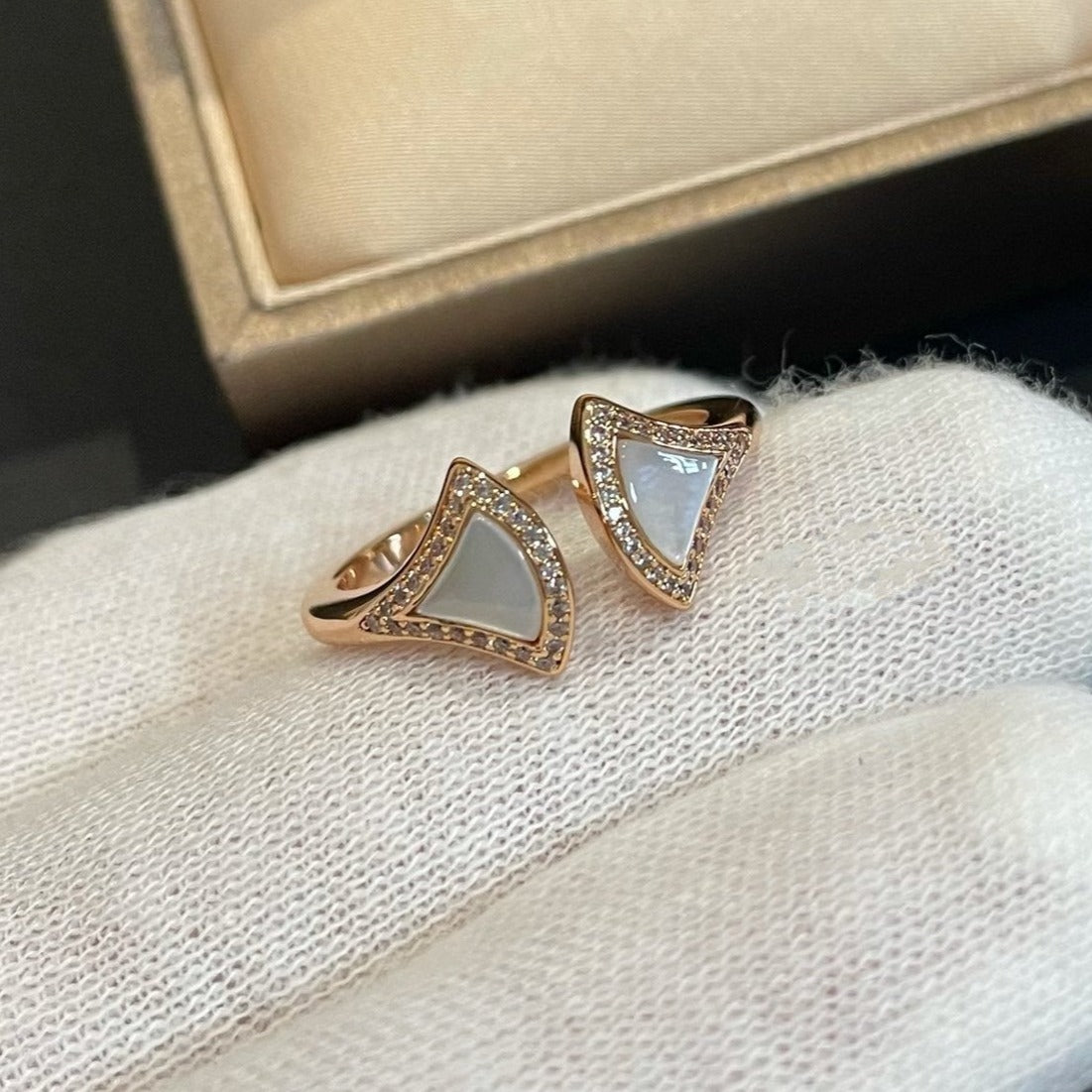 [Joyas Regalia]Anillo abierto Dream Mop con diamantes