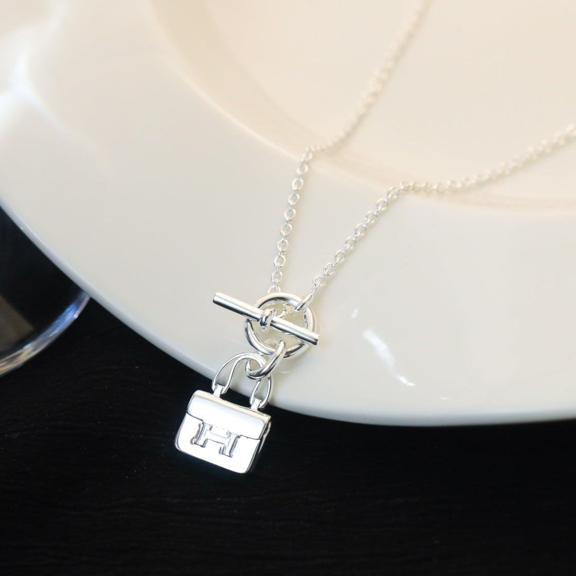 [Regalia jewelry]POP H PEDANT SILVER NECKLACE