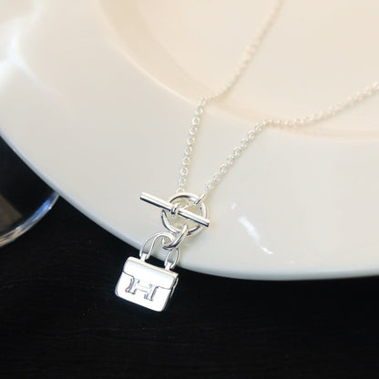 [Regalia jewelry]POP H PEDANT SILVER NECKLACE
