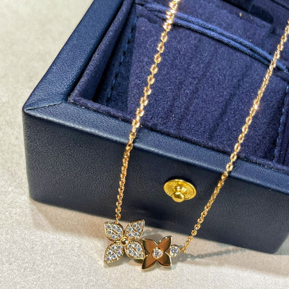 [Bijoux Regalia] COLLIER STAR BLOSSOM OR ROSE DIAMANTS