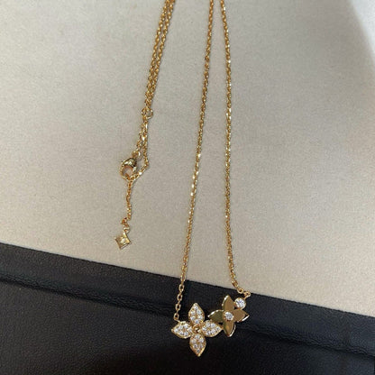 [Bijoux Regalia] COLLIER STAR BLOSSOM OR ROSE DIAMANTS
