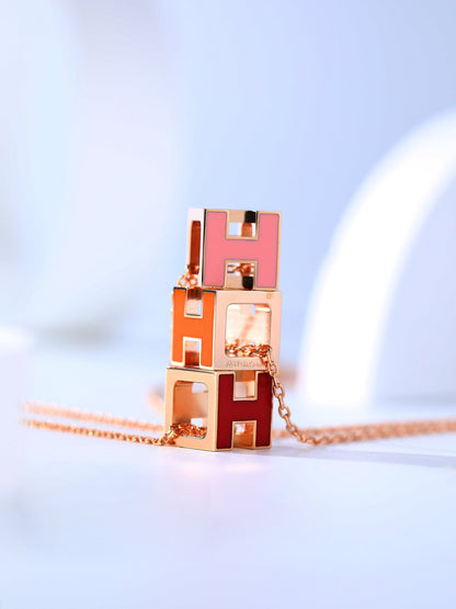 [Bijoux Regalia] COLLIER H CAGE EN OR ROSE