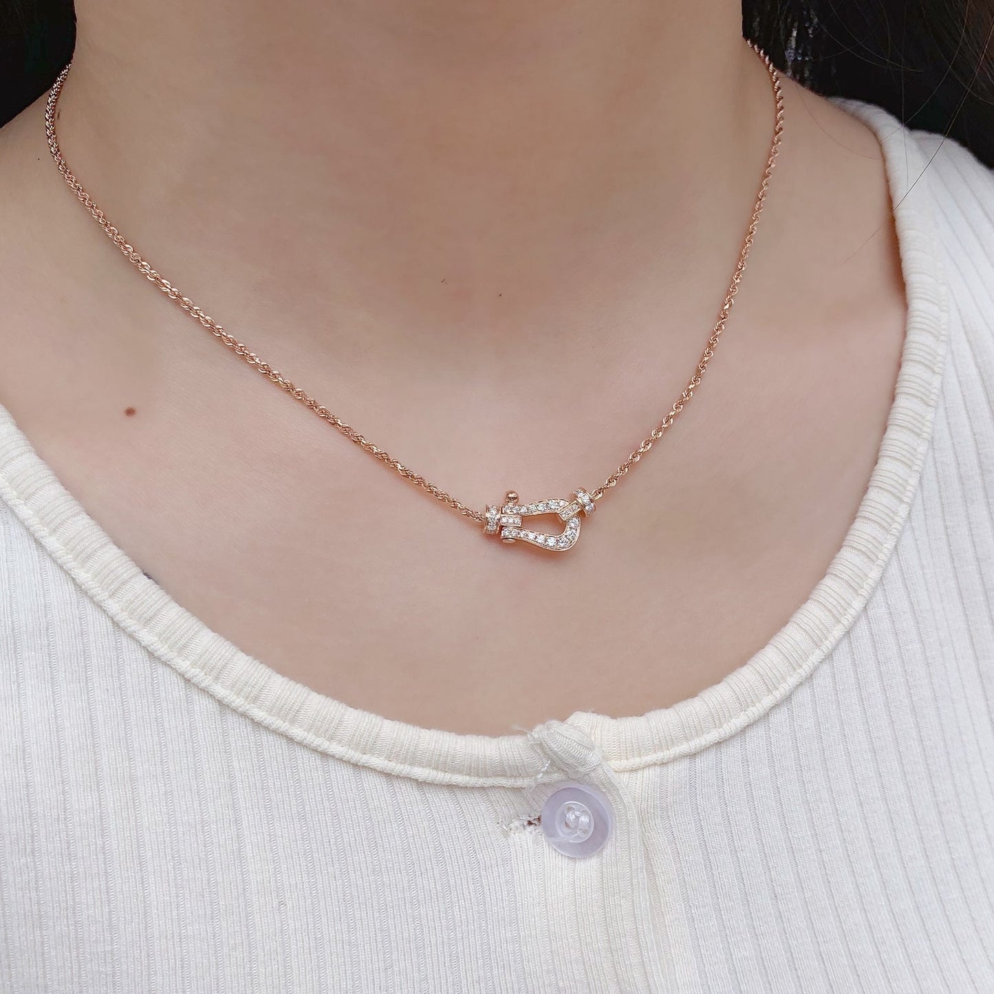 [Bijoux Regalia] COLLIER FORCE 10 OR ROSE DIAMANT