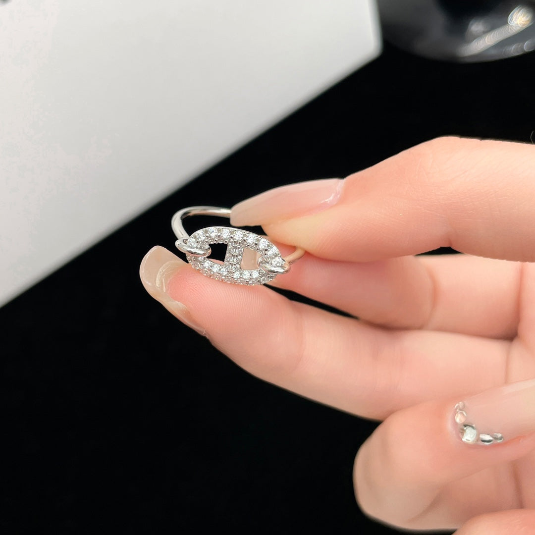 [Bijoux Regalia] BAGUE RONDE PETITE EN ARGENT ET DIAMANT