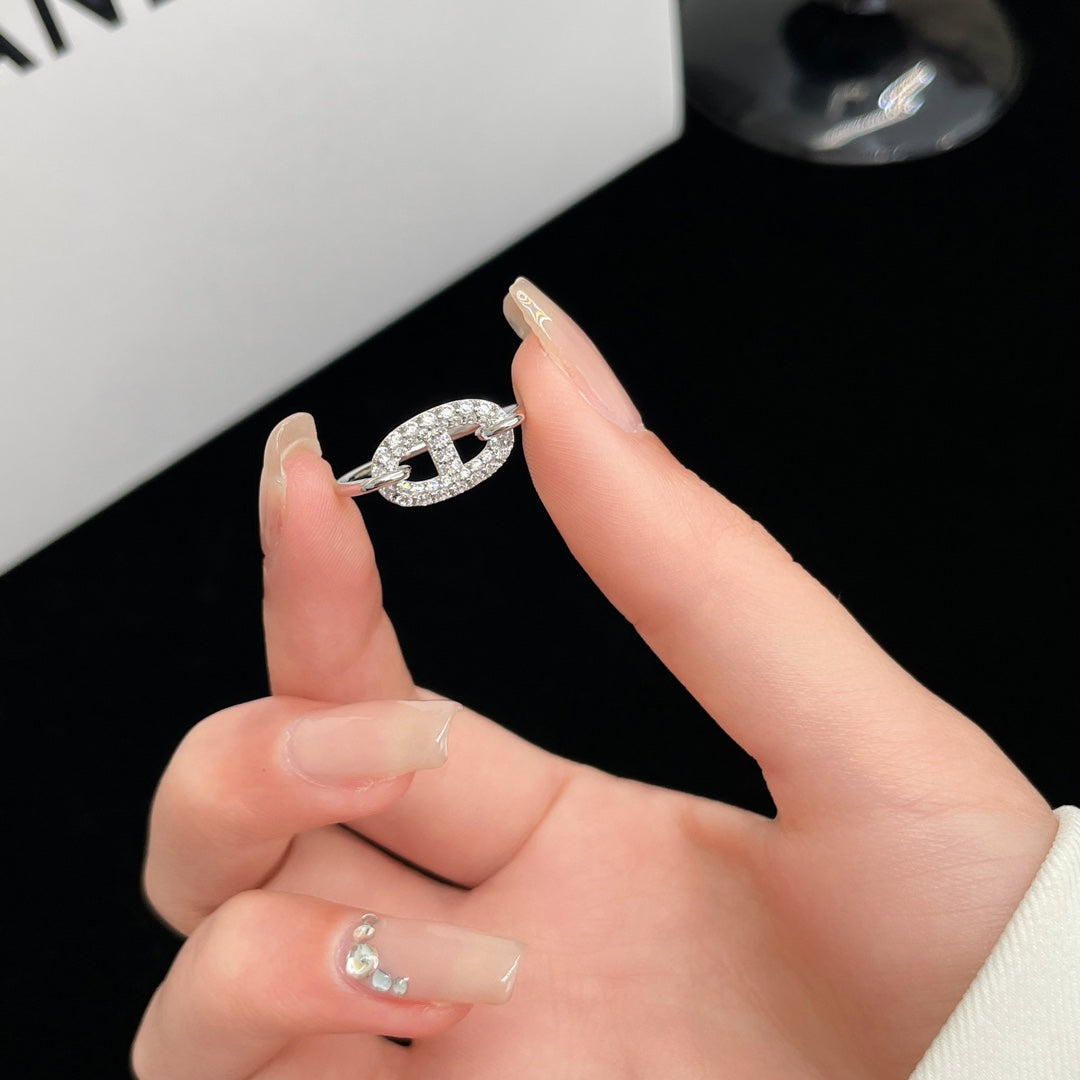 [Bijoux Regalia] BAGUE RONDE PETITE EN ARGENT ET DIAMANT