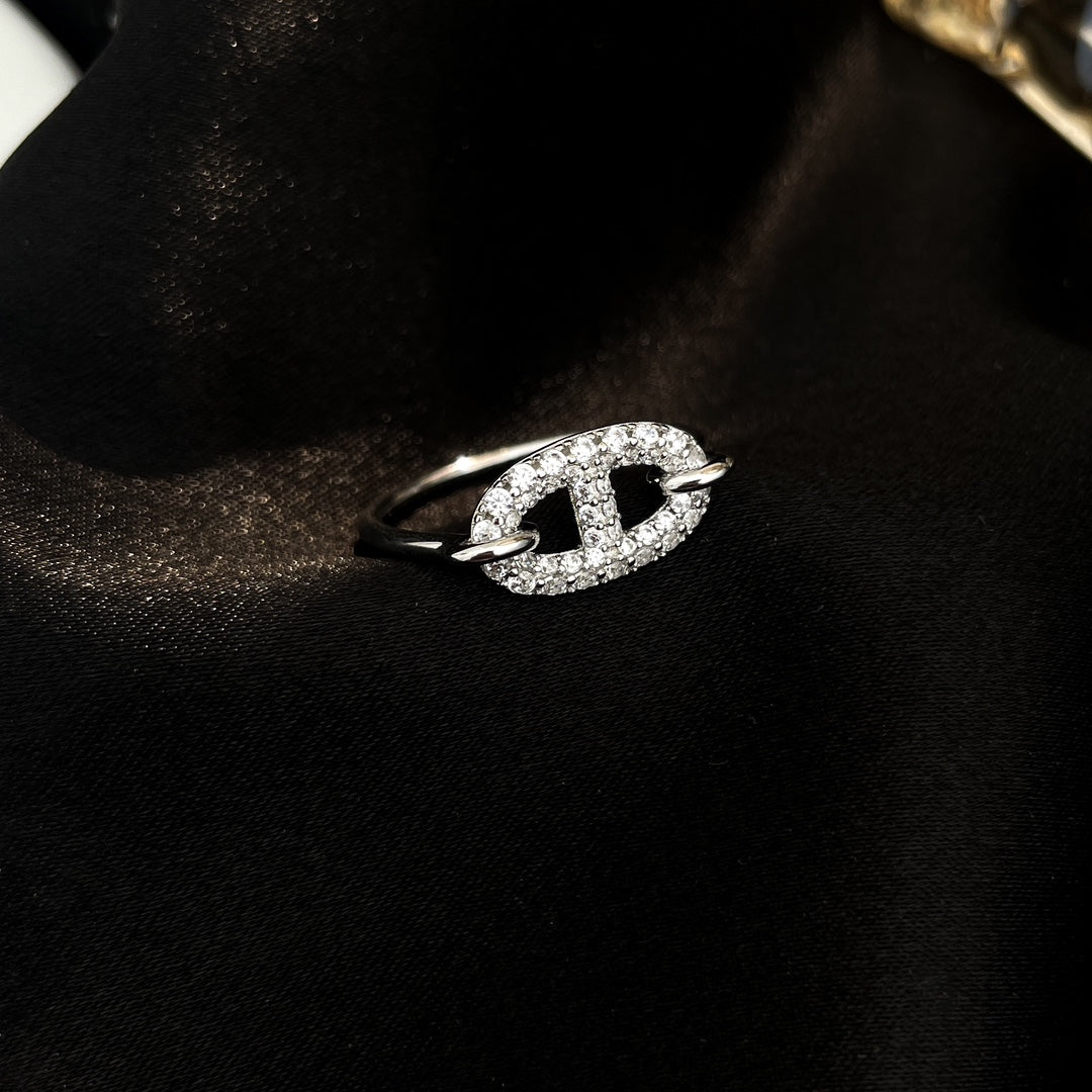 [Bijoux Regalia] BAGUE RONDE PETITE EN ARGENT ET DIAMANT