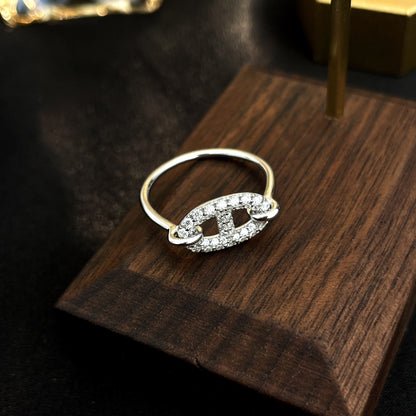 [Bijoux Regalia] BAGUE RONDE PETITE EN ARGENT ET DIAMANT