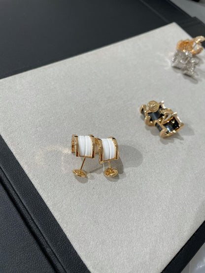 [Joyas Regalia] PENDIENTES DE CERÁMICA DE ORO ROSA ZERO 1