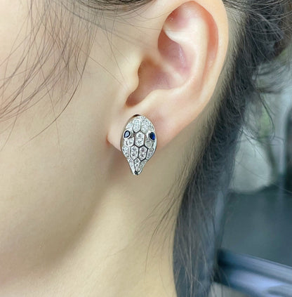 [Joyas Regalia] PENDIENTES DE DIAMANTES CON SERPIENTE