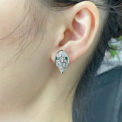 [Joyas Regalia] PENDIENTES DE DIAMANTES CON SERPIENTE