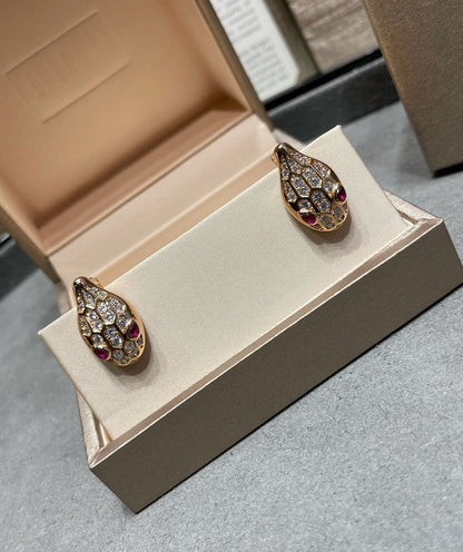 [Joyas Regalia] PENDIENTES DE DIAMANTES CON SERPIENTE