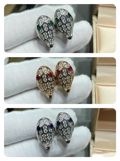 [Joyas Regalia] PENDIENTES DE DIAMANTES CON SERPIENTE