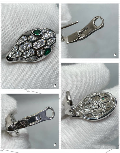 [Joyas Regalia] PENDIENTES DE DIAMANTES CON SERPIENTE