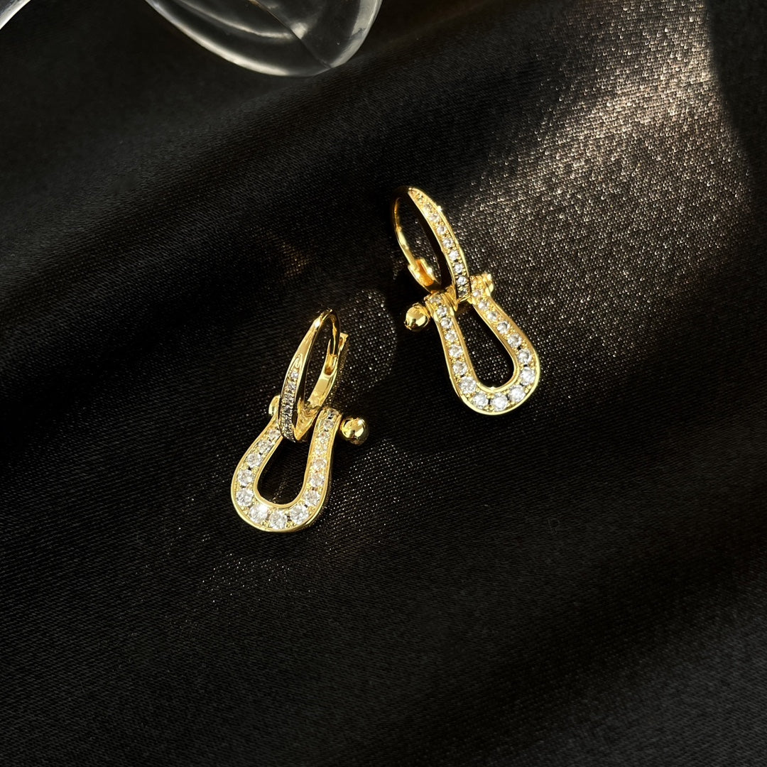 [Bijoux Regalia]Boucles d'oreilles pendantes Force 10 Full Diamond Medium Model