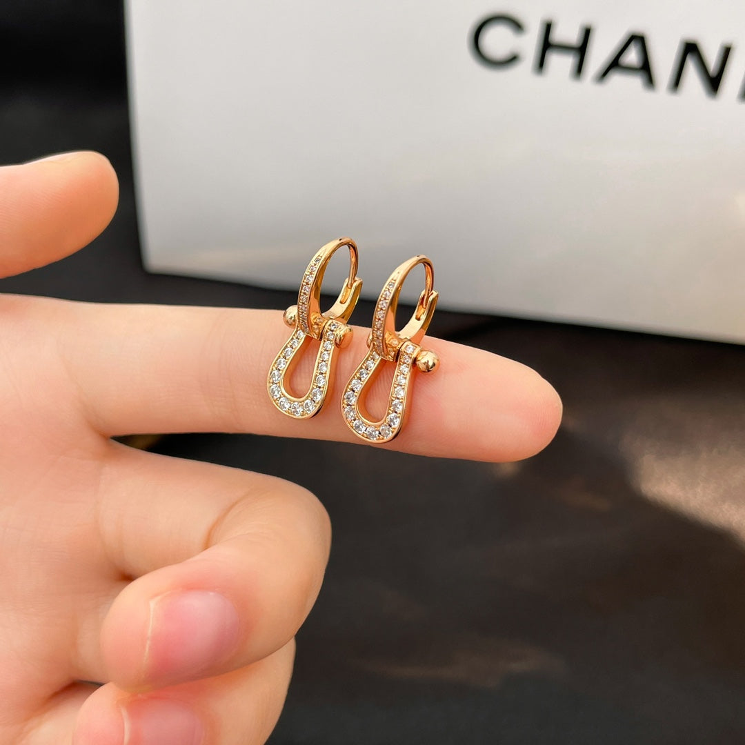 [Bijoux Regalia]Boucles d'oreilles pendantes Force 10 Full Diamond Medium Model