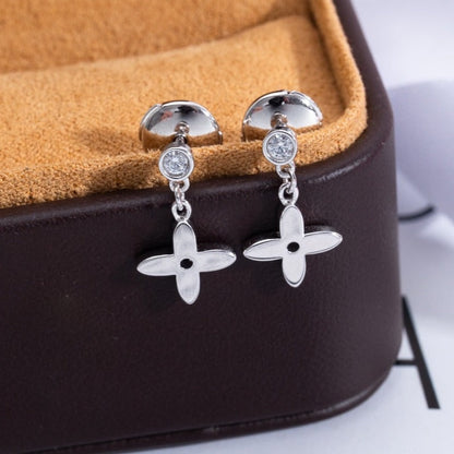 [Bijoux Regalia]Boucles d'oreilles pendantes miniatures en argent et diamants VIDYLLE