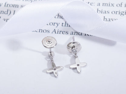[Bijoux Regalia]Boucles d'oreilles pendantes miniatures en argent et diamants VIDYLLE