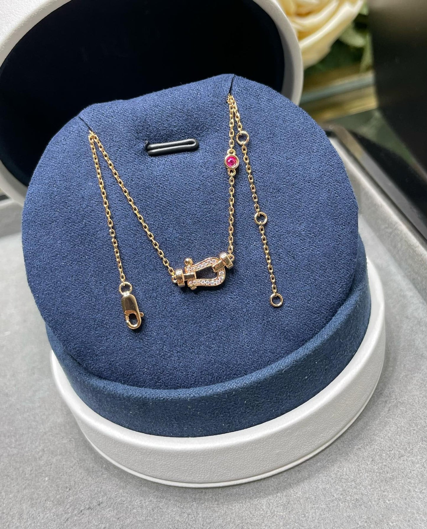 [Joyas Regalia] COLLAR DE ORO ROSA CON DIAMANTES FORCE 10