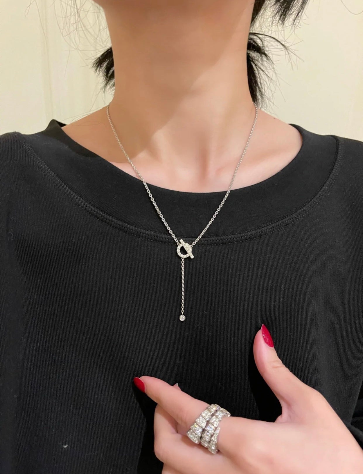 [Regalia jewelry]FINESSE SILVER DIAMOND NECKLACE