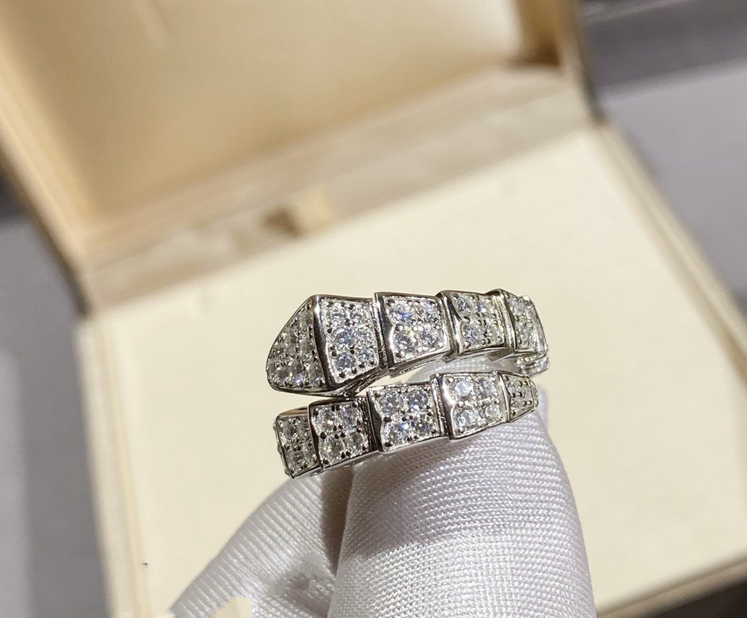 [Joyas Regalia] ANILLO SERPENTI PLATA CON DIAMANTES PAVÉ
