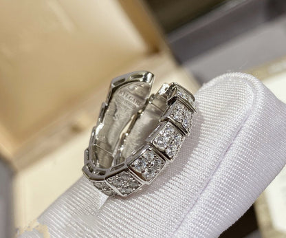 [Joyas Regalia] ANILLO SERPENTI PLATA CON DIAMANTES PAVÉ