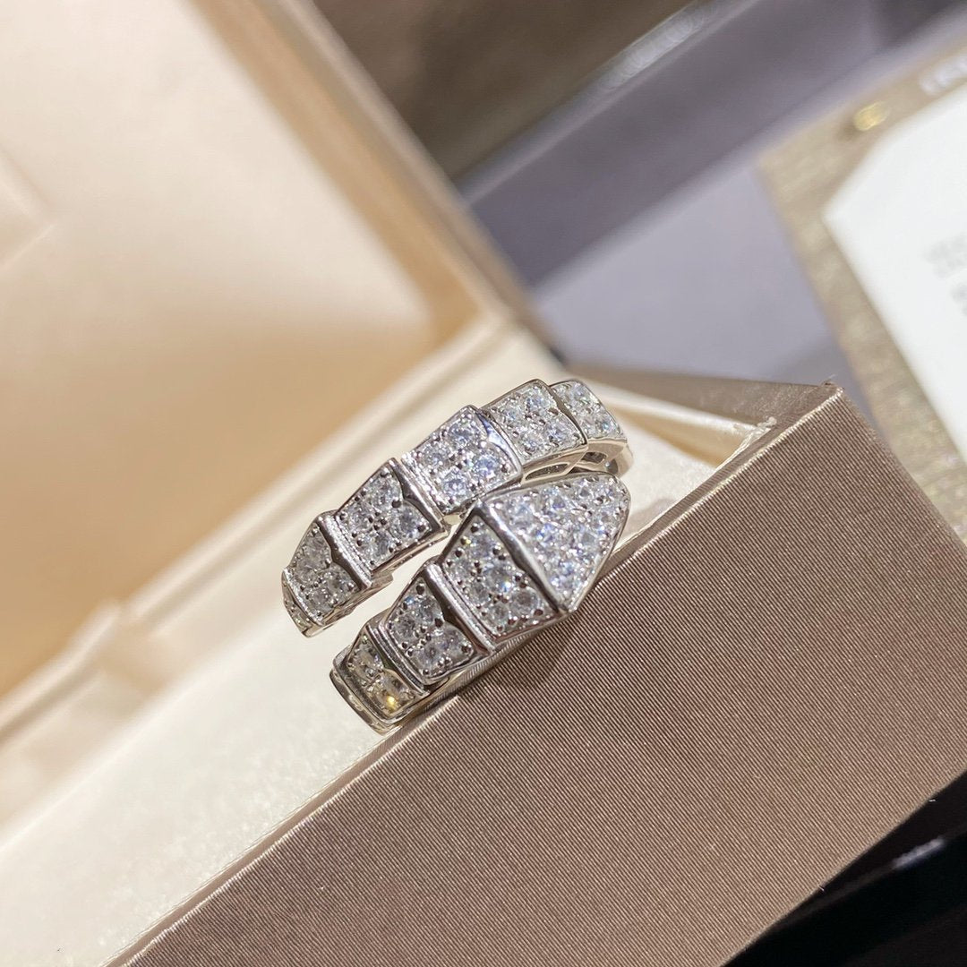 [Joyas Regalia] ANILLO SERPENTI PLATA CON DIAMANTES PAVÉ