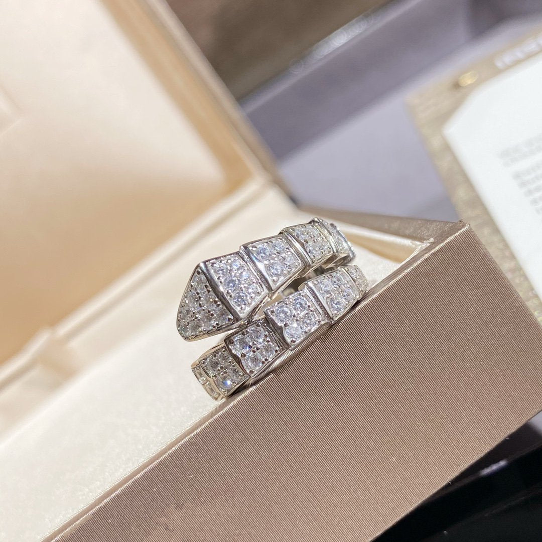 [Joyas Regalia] ANILLO SERPENTI PLATA CON DIAMANTES PAVÉ
