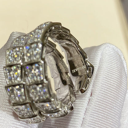 [Joyas Regalia] ANILLO DOBLE SERPENTI PLATA CON PAVÉ DE DIAMANTES