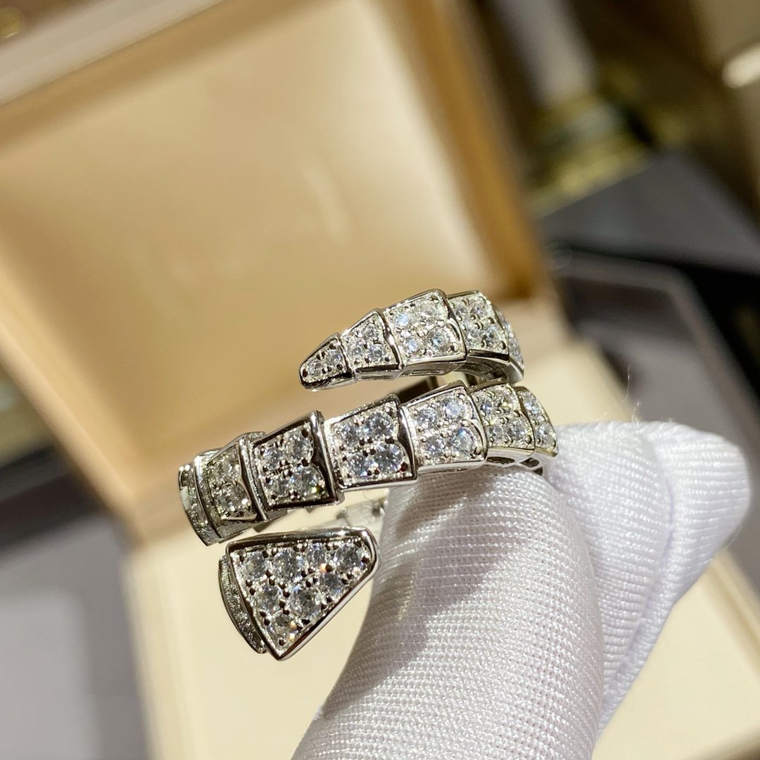 [Joyas Regalia] ANILLO DOBLE SERPENTI PLATA CON PAVÉ DE DIAMANTES
