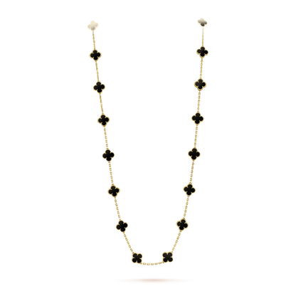 [Joyas Regalia] COLLAR DE ÓNIX CON 20 MOTIVOS DE TRÉBOL