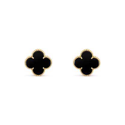 [Bijoux Regalia]Boucles d'oreilles Clover Medium 1 Motif Onyx