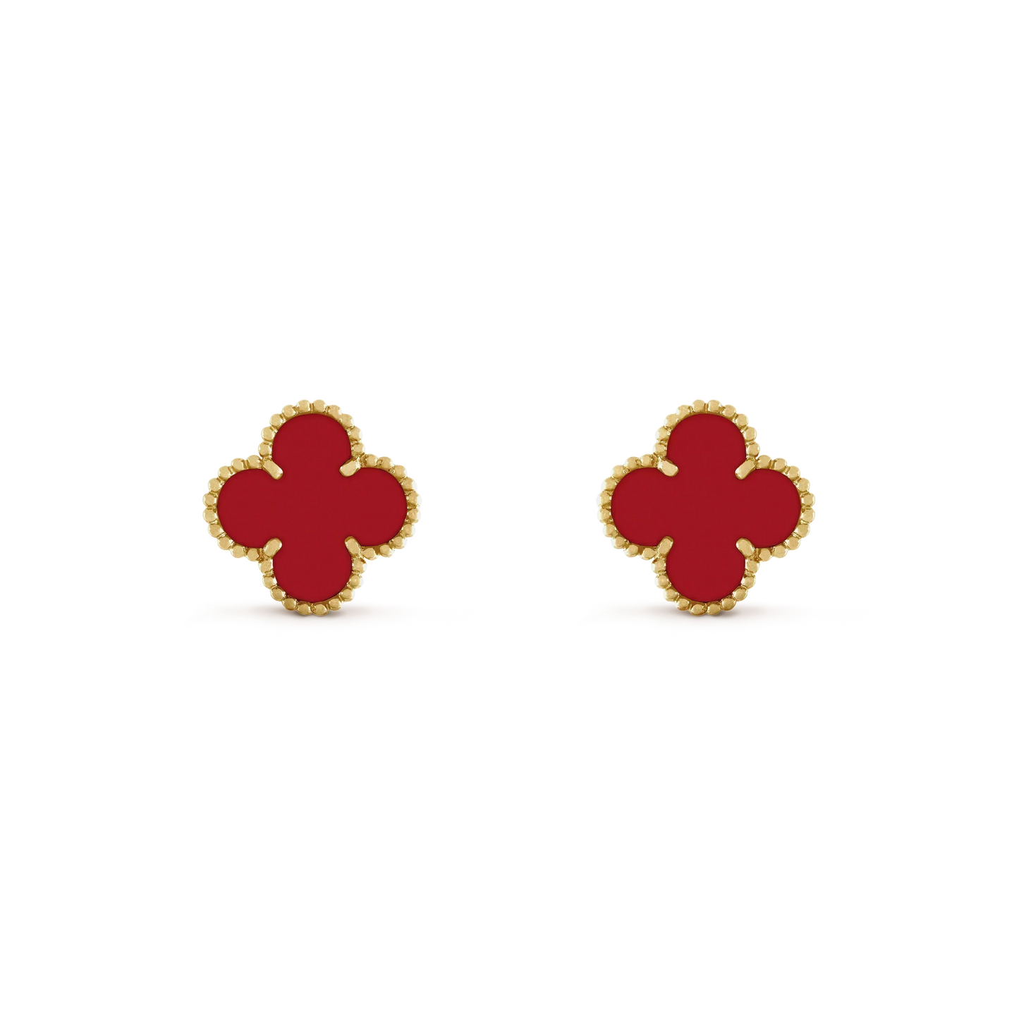 [Bijoux Regalia]Boucles d'oreilles Clover Mini 9,5 mm en cornaline