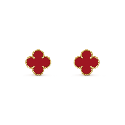 [Bijoux Regalia]Boucles d'oreilles Clover Mini 9,5 mm en cornaline