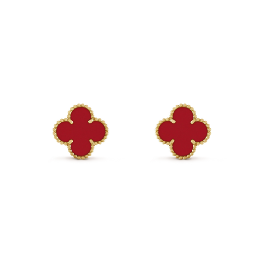 [Bijoux Regalia]Boucles d'oreilles Clover Mini 9,5 mm en cornaline
