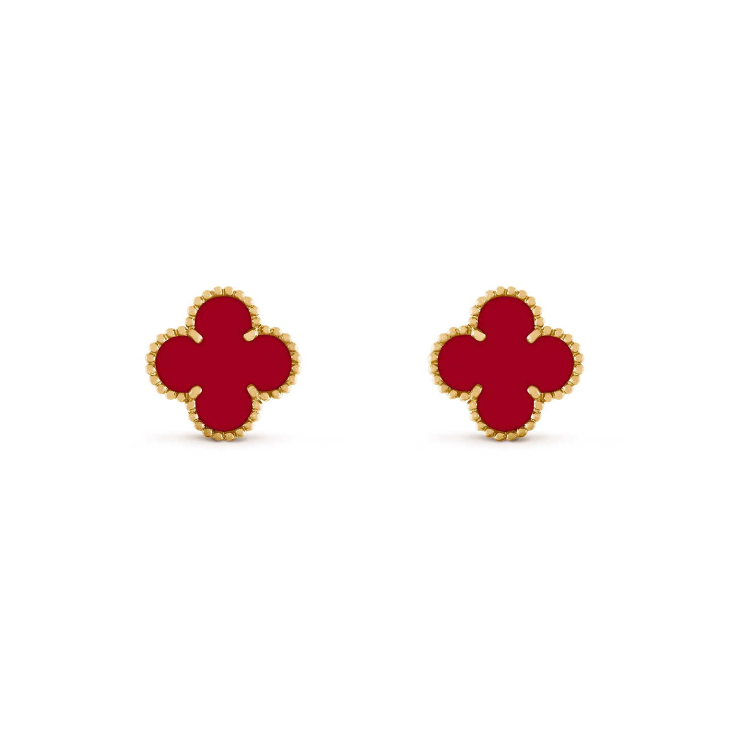 [Bijoux Regalia] BOUCLES D'OREILLES CLOVER MOYENNES 1 MOTIF CORNALINE
