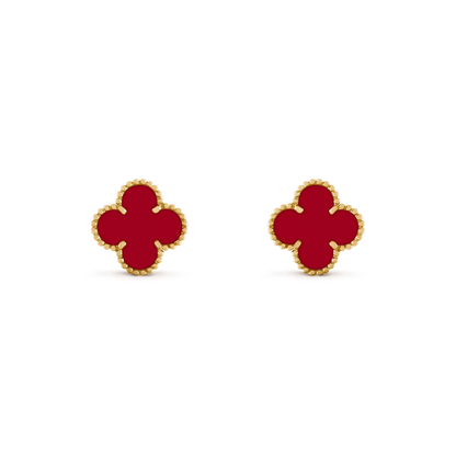 [Bijoux Regalia] BOUCLES D'OREILLES CLOVER MOYENNES 1 MOTIF CORNALINE