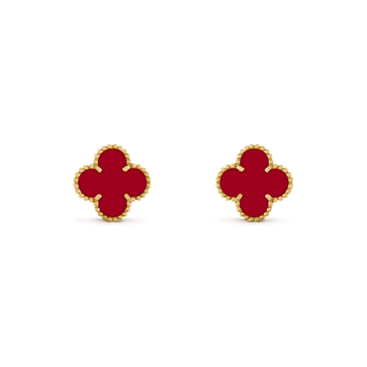 [Bijoux Regalia] BOUCLES D'OREILLES CLOVER MOYENNES 1 MOTIF CORNALINE