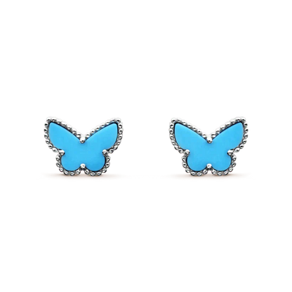 [Bijoux Regalia]Boucles d'oreilles papillon turquoise en argent