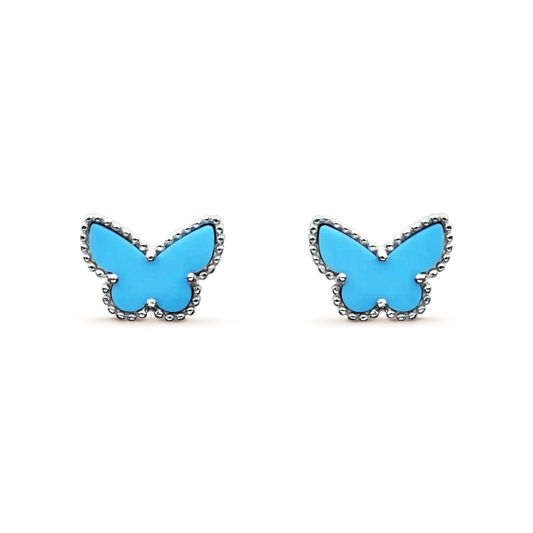[Joyas Regalia]PENDIENTES MARIPOSA TURQUESA PLATA