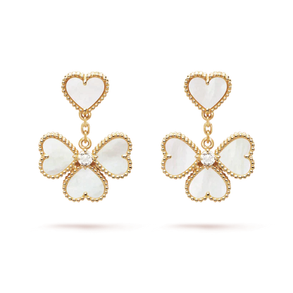 [Bijoux Regalia]Boucles d'oreilles Clover Sweet White Mop
