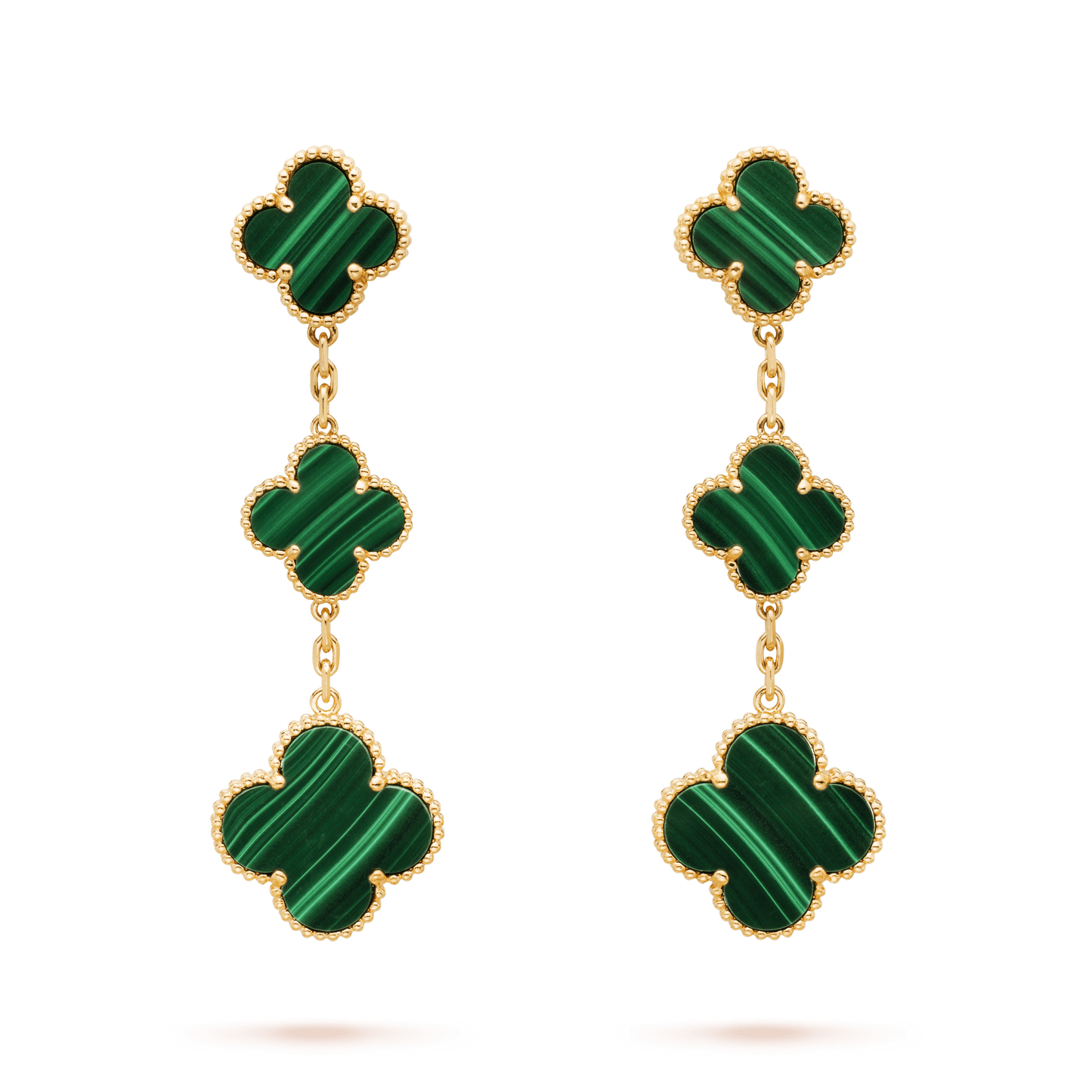 [Joyas Regalia]TRÉBOL MALAQUITA 3 MOTIVOS ORO 