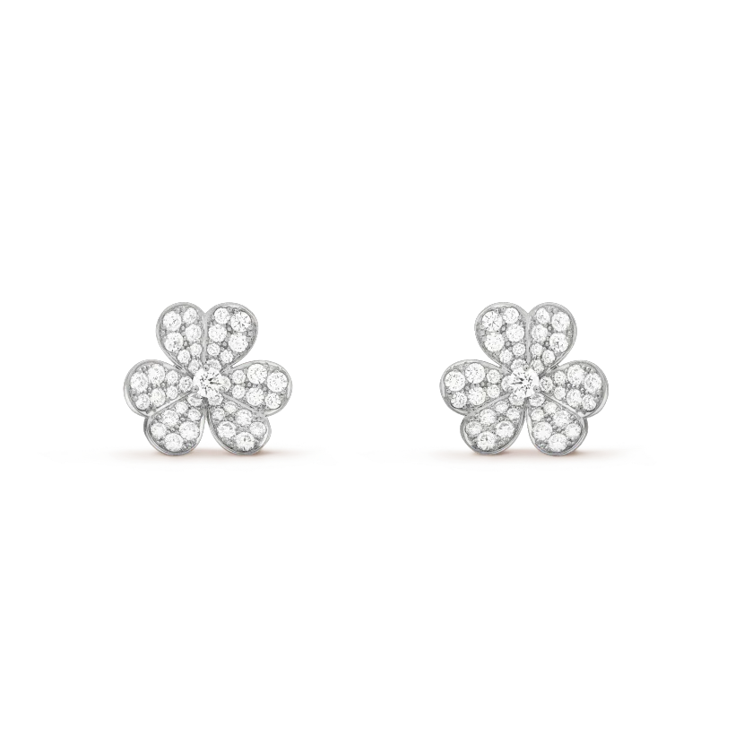 [Joyas Regalia] PENDIENTES DE DIAMANTES CLOVER COMOS PLATA