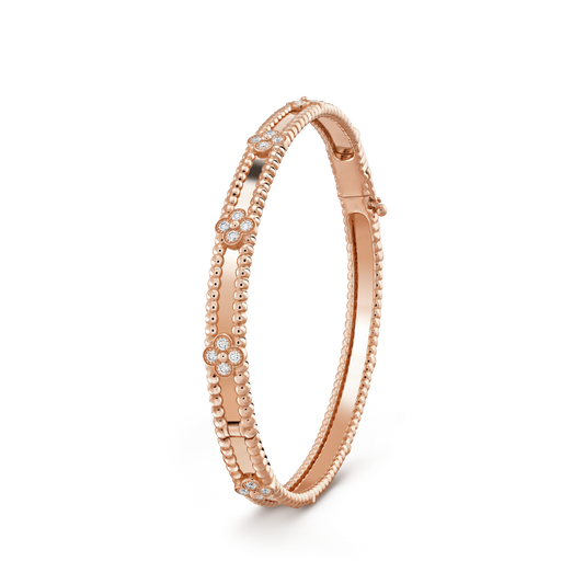 [Joyas Regalia]Pulsera de trébol con diamantes de 4 mm