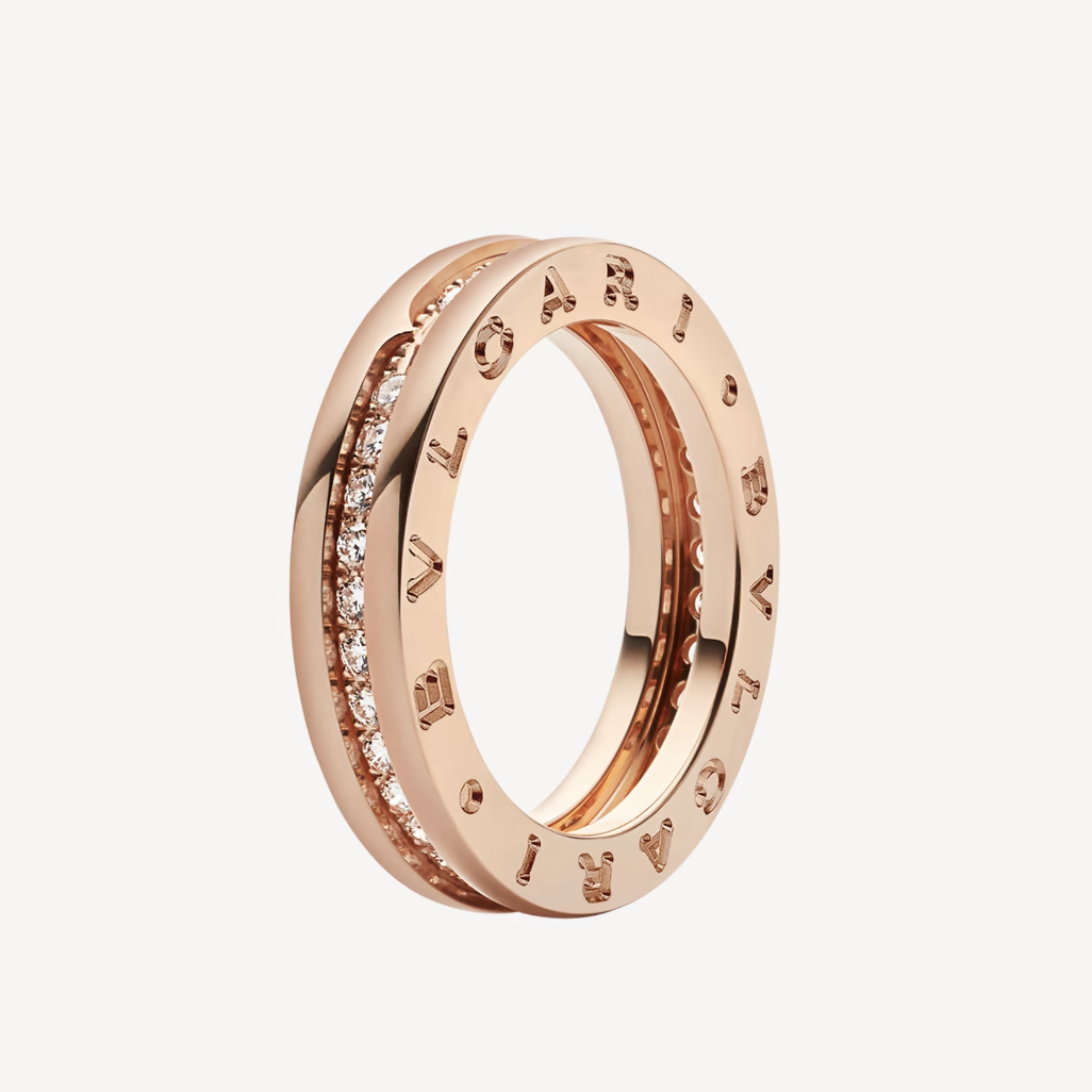 [Joyas Regalia] Anillo espiral con diamantes pavé de una sola banda y cero uno