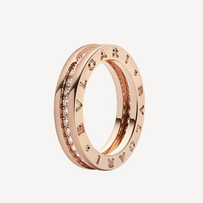 [Joyas Regalia] Anillo espiral con diamantes pavé de una sola banda y cero uno