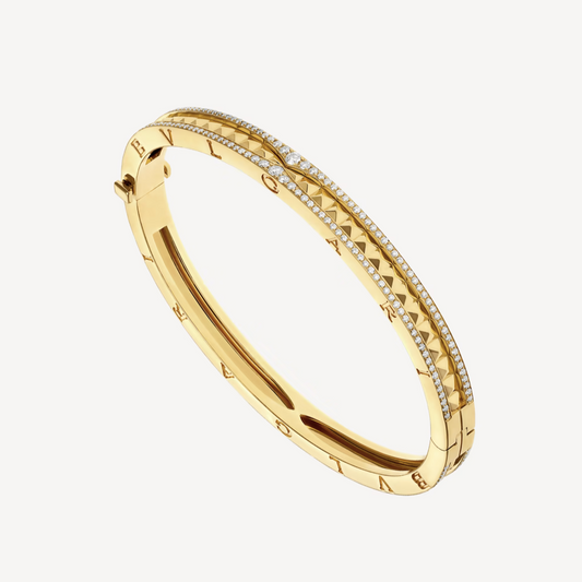 [Bijoux Regalia] BRACELET ZÉRO 1 SPIRALE ET PAVÉ DIAMANTS EN OR